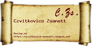 Czvitkovics Zsanett névjegykártya